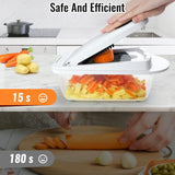 Load image into Gallery viewer, 8 Blade All-in-1 Vegetable Chopper Mandoline Slicer with Container, Food Chopper, Onion Chopper, Veggie Cutter for Salad, Kitchen Gadgets Accessories Essentials, White