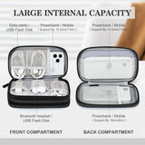 Load image into Gallery viewer, FYY Travel Cable Organizer Pouch Electronic Accessories Carry Case Portable Waterproof Double Layers All-in-One Storage Bag for Cord, Charger, Phone, Earphone Black