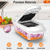 Load image into Gallery viewer, 8 Blade All-in-1 Vegetable Chopper Mandoline Slicer with Container, Food Chopper, Onion Chopper, Veggie Cutter for Salad, Kitchen Gadgets Accessories Essentials, White