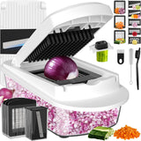 Load image into Gallery viewer, 8 Blade All-in-1 Vegetable Chopper Mandoline Slicer with Container, Food Chopper, Onion Chopper, Veggie Cutter for Salad, Kitchen Gadgets Accessories Essentials, White