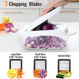 Load image into Gallery viewer, 8 Blade All-in-1 Vegetable Chopper Mandoline Slicer with Container, Food Chopper, Onion Chopper, Veggie Cutter for Salad, Kitchen Gadgets Accessories Essentials, White