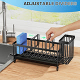 Load image into Gallery viewer, Cisily Sponge Holder for Kitchen Sink, Sink Caddy Organizer with High Brush Holder, Kitchen Countertop Organizers and Storage Essentials, Rustproof 304 Stainless Steel (Black, 9.25″)