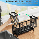 Load image into Gallery viewer, Cisily Sponge Holder for Kitchen Sink, Sink Caddy Organizer with High Brush Holder, Kitchen Countertop Organizers and Storage Essentials, Rustproof 304 Stainless Steel (Black, 9.25″)