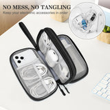 Load image into Gallery viewer, FYY Travel Cable Organizer Pouch Electronic Accessories Carry Case Portable Waterproof Double Layers All-in-One Storage Bag for Cord, Charger, Phone, Earphone Black