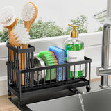 Load image into Gallery viewer, Cisily Sponge Holder for Kitchen Sink, Sink Caddy Organizer with High Brush Holder, Kitchen Countertop Organizers and Storage Essentials, Rustproof 304 Stainless Steel (Black, 9.25″)